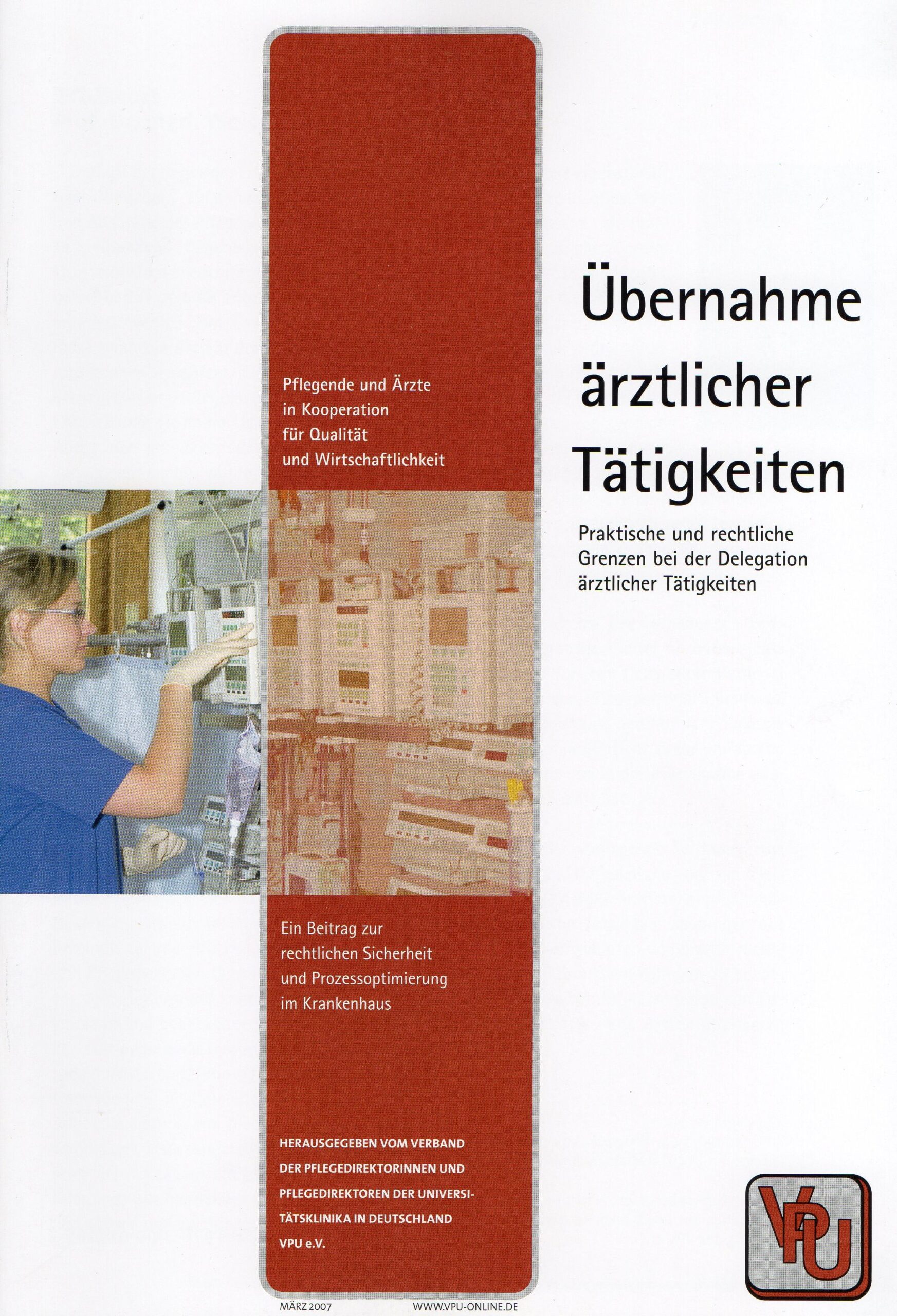 Cover Leitfaden Übernahme ärztlicher Tätigkeiten